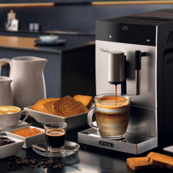 Espressor automat Ariete Diadema Automatica 1452/01, 1350W, 19 bar, 1,5 L, Rasnita incorporata, Afisaj tactil, Cafea boabe, Spumare lapte, Argintiu
