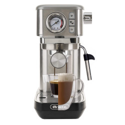 Espressor manual Ariete ESPRESSO METAL SLIM 1381/10, 1300W, 15 bar, 1.1 L, Manometru, Cafea macinata si doze ESE,  Inox