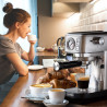 Espressor manual Ariete ESPRESSO METAL SLIM 1381/10, 1300W, 15 bar, 1.1 L, Manometru, Cafea macinata si doze ESE,  Inox