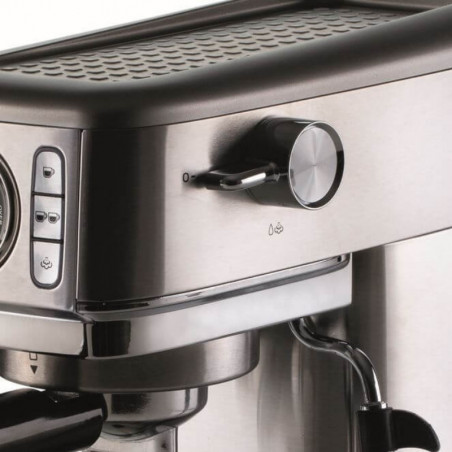 Espressor manual Ariete ESPRESSO METAL SLIM 1381/10, 1300W, 15 bar, 1.1 L, Manometru, Cafea macinata si doze ESE,  Inox