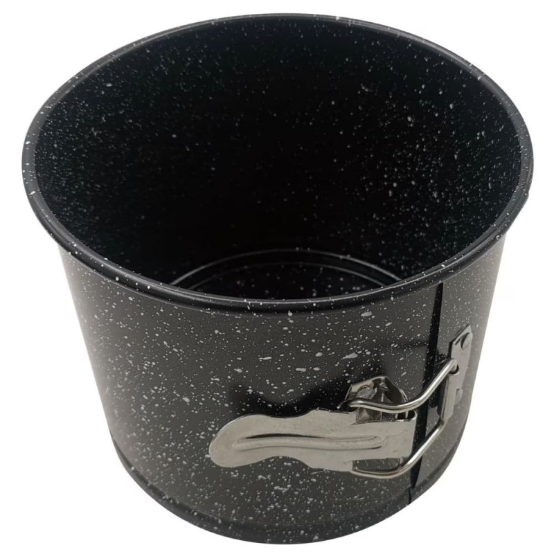 Forma de tort cu fund detasabil Kinghoff KH 1790, 16x13cm, Finisaj marmura, Otel carbon, Negru