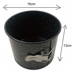 Forma de tort cu fund detasabil Kinghoff KH 1790, 16x13cm, Finisaj marmura, Otel carbon, Negru