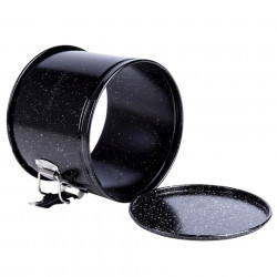 Forma de tort cu fund detasabil Kinghoff KH 1790, 16x13cm, Finisaj marmura, Otel carbon, Negru