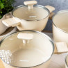 Set oale si tigai Klausberg, KB-7833, 12 piese, Acoperire antiaderenta, Inductie, Bej