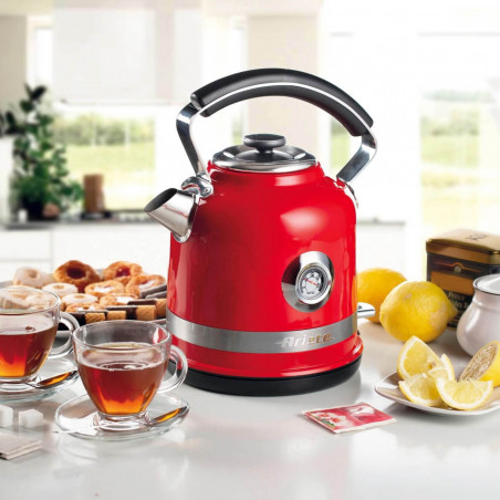 Cana electrica Ariete MODERNA 2854/00, 2000W, 1,7 L, Termometru, 360° rotativa, Filtru detasabil, Rosu