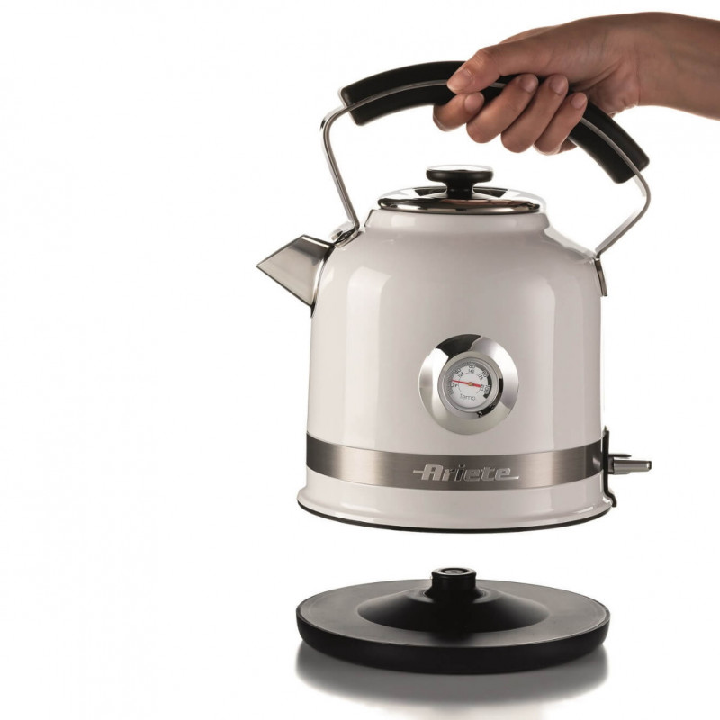 Cana electrica Ariete MODERNA 2854/01, 2000W, 1.7 L, Termometru, 360° rotativa, Filtru detasabil, Alb