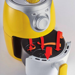 Friteuza cu aer cald Ariete AIRY FRYER MINI 4615/00, 1000W, 2 L, 80-200°C, Timer, Galben
