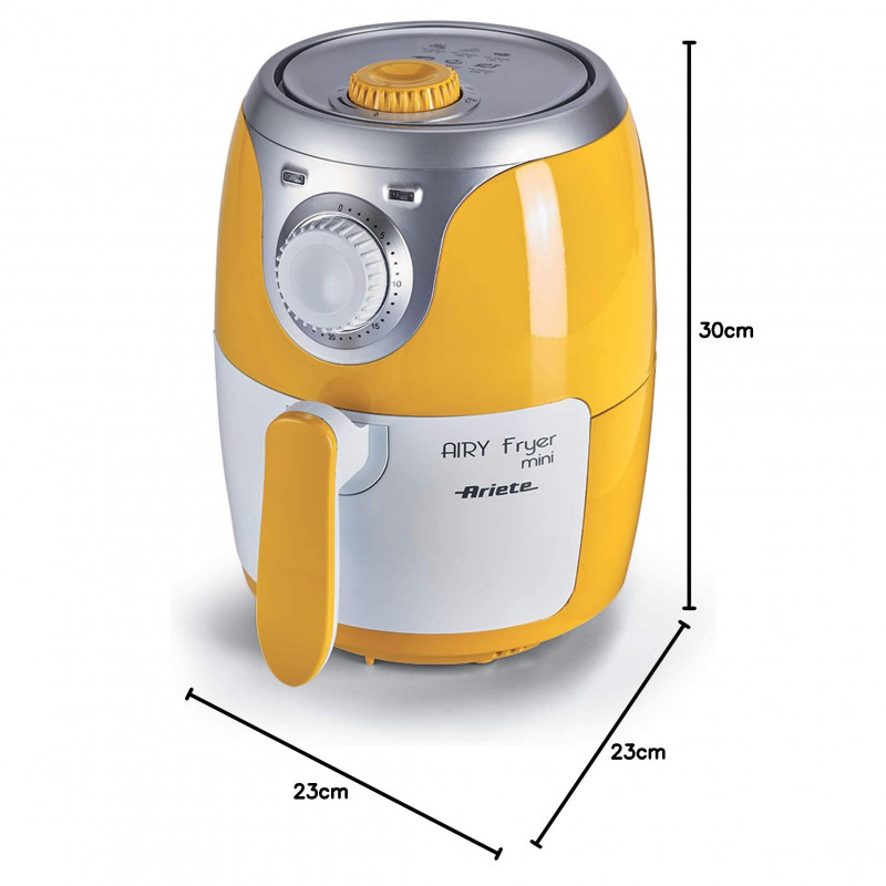 Friteuza cu aer cald Ariete AIRY FRYER MINI 4615/00, 1000W, 2 L, 80-200°C, Timer, Galben