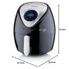 Friteuza cu aer cald Ariete AIRY FRYER DIGITAL 4616/00, 1300W, 2.6 L, 7 programe, Pana la 200°C, LCD touch display, Timer, Negru