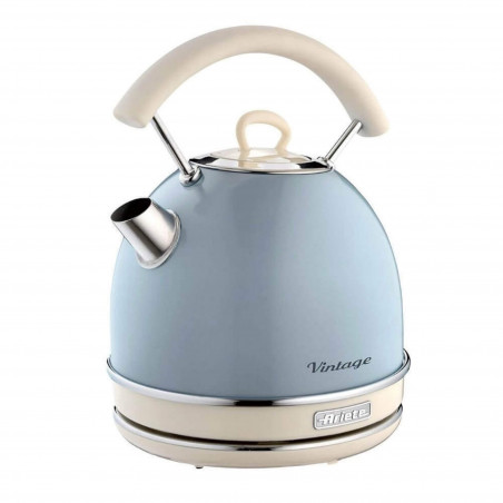 Ceainic electric Ariete VINTAGE 2877/05, 2000W, 1.7 L, Corp din otel, Suprafata rece, Baza 360°, Albastru