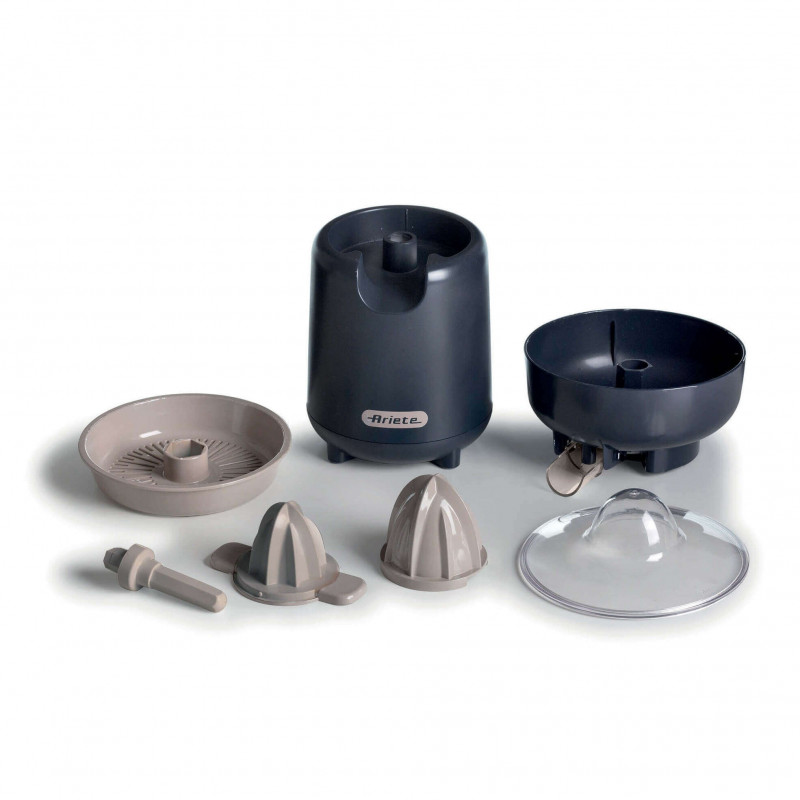 Storcator electric pentru citrice Ariete BREAKFAST 0417/00, 40W, Capac, 2 conuri detasabile, Orificiu cu deschidere si inchidere, Gri inchis