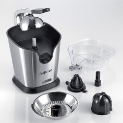 Presa electrica pentru citrice Ariete PRO JUICE 0411, 160W, Carcasa din otel, Con dublu cu clape, Inox