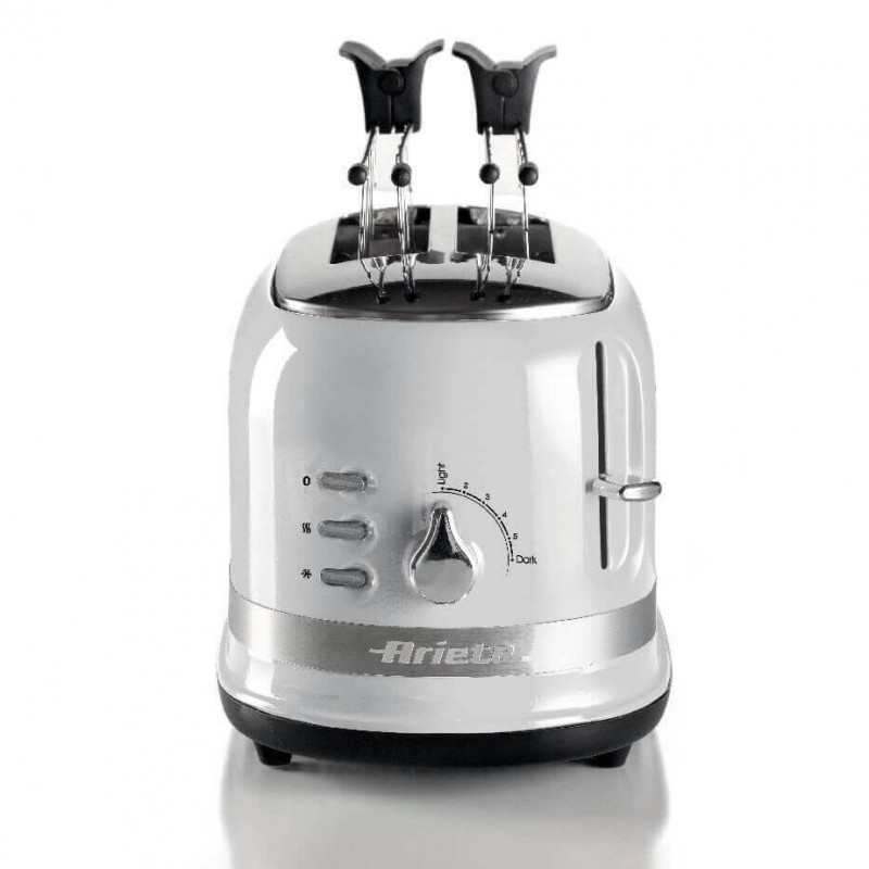 Prajitor de paine Ariete MODERNA 0149/01, 815W, 2 felii, 3 functii, 6 trepte, Tava firimituri detasabila, Alb
