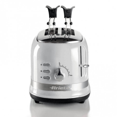 Prajitor de paine Ariete MODERNA 0149/01, 815W, 2 felii, 3 functii, 6 trepte, Tava firimituri detasabila, Alb