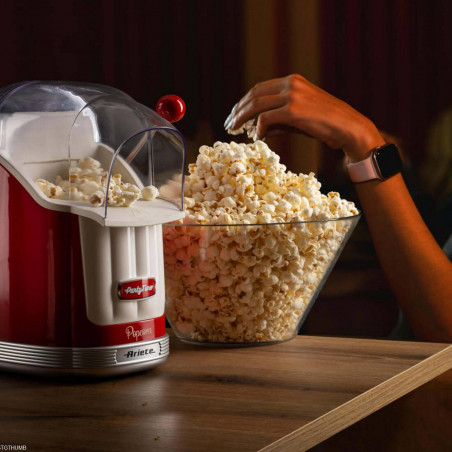 Aparat preparare popcorn cu aer cald Ariete Party Time 2.0 2958/01, 1100W, 600 g, Clean- pulse, Turcoaz