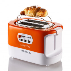 Prajitor de paine Ariete TOASTIME 0159/00, 700W, 2 felii, 3 functii, 9 trepte, Tava firimituri detasabila, Orange