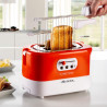 Prajitor de paine Ariete TOASTIME 0159/00, 700W, 2 felii, 3 functii, 9 trepte, Tava firimituri detasabila, Orange