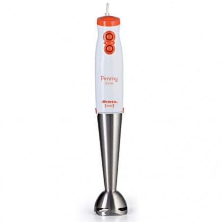 Blender manual Ariete PIMMY 0881/00, 200W, 2 viteze, Otel inoxidabil, Alb/Portocaliu