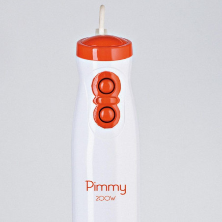 Blender manual Ariete PIMMY 0881/00, 200W, 2 viteze, Otel inoxidabil, Alb/Portocaliu