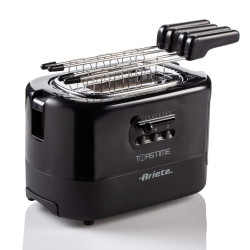 Prajitor de paine Ariete TOASTIME 0159/02, 700W, 2 felii, 3 functii, 9 trepte, Tava firimituri detasabila, Negru