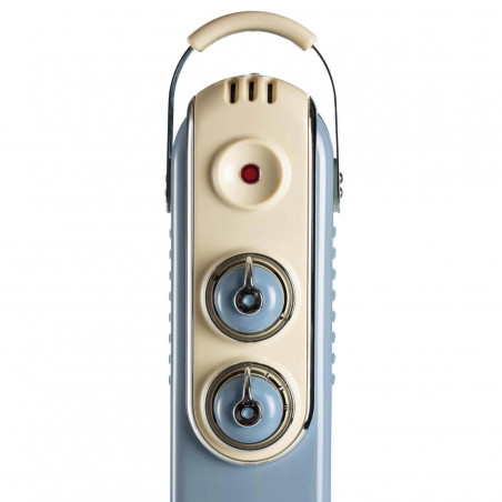 Radiator (calorifer) pe ulei Ariete VINTAGE 0839/15, 2500W, 11 elementi, 3 trepte, Rotite pivotante 360°, Albastru