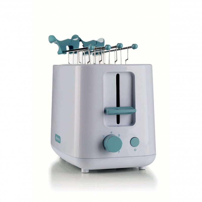 Prajitor de paine Ariete BREAKFAST 0157/04, 760W, 2 felii, Buton stop, 7 trepte, Tava pentru firimituri detasabila, Alb