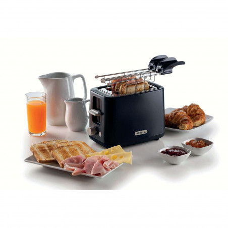 Prajitor de paine Ariete BREAKFAST 0157/03, 760W, 2 felii, Buton stop, 7 trepte, Tava dpentru firimituri detasabila, Negru