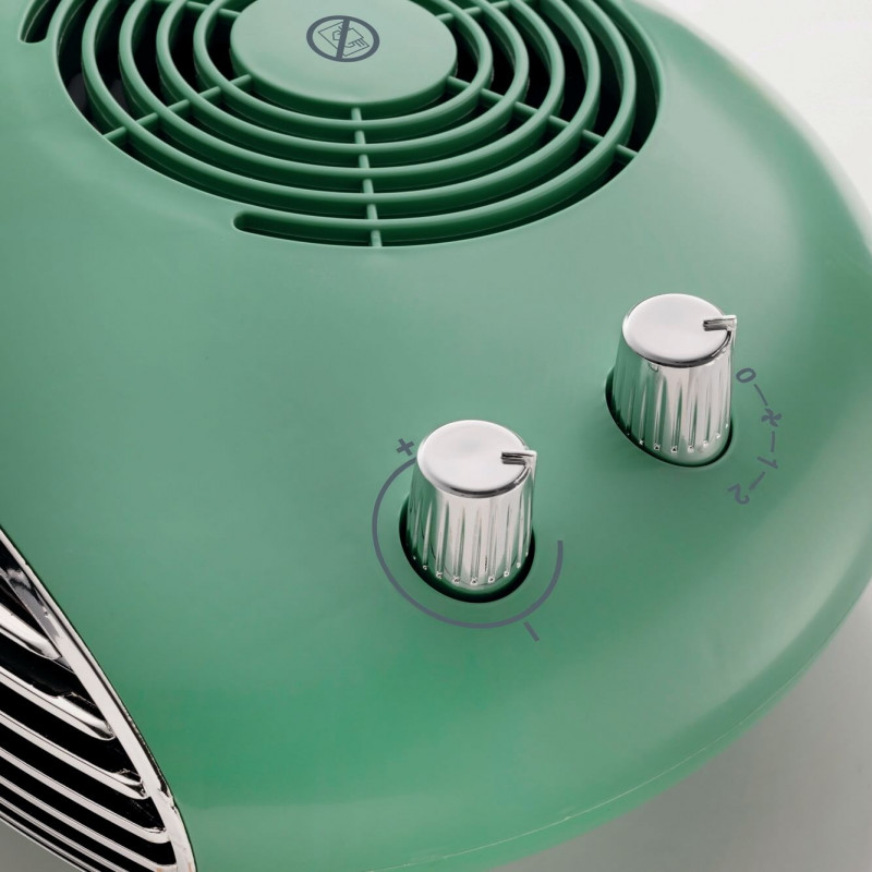 Aeroterma Ariete Vintage 2.0 8211/04, 2000W, 2 trepte, Aer cald/rece, Termostat, Functionare silentioasa, Verde