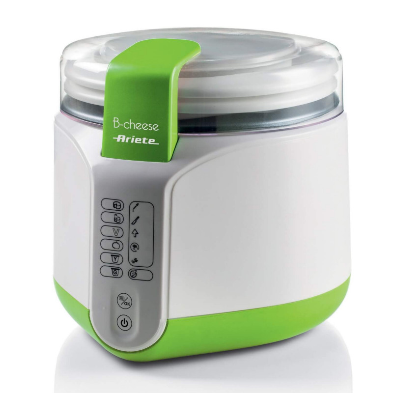Aparat preparare branza si iaurt Ariete B-CHEESE 0615/00, 500W, 2 L, 6 programe, 90°C, 6 indicatori, Alb/Verde