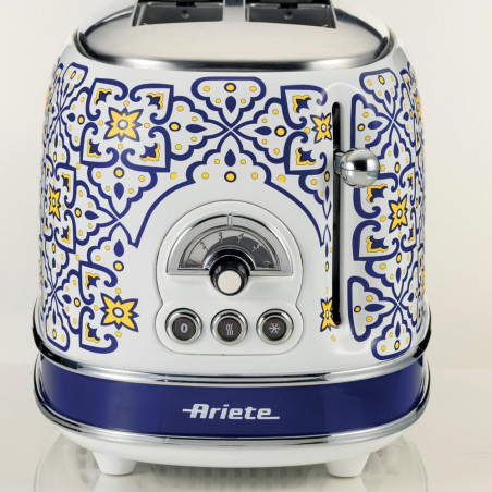 Prаjitor de pâine Ariete Capri 0155/0C, 810W, 2 felii, 3 funcтii, 6 trepte, Tava firimituri detasabila, Alb/Albastru