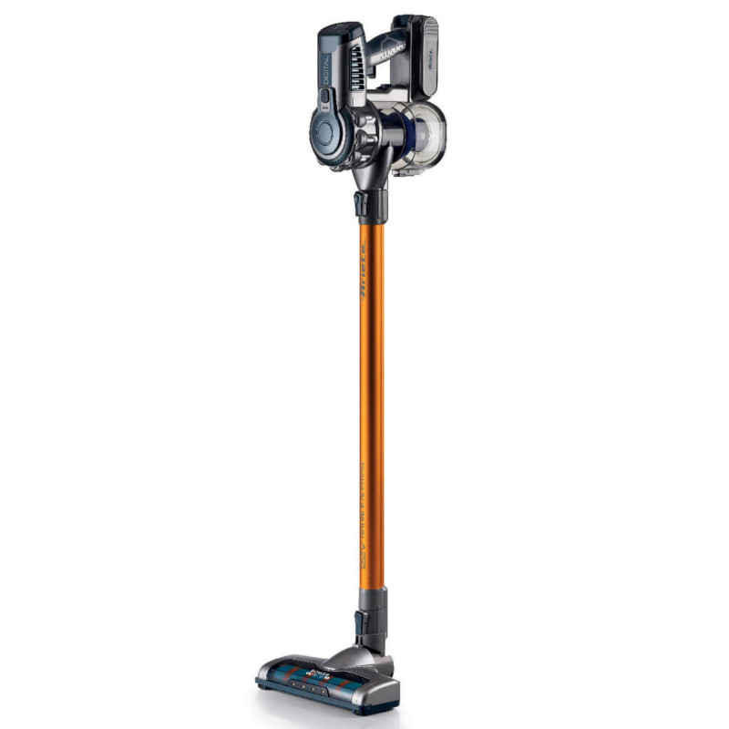 Aspirator vertical Ariete SCOPA Digital 2723/00, 200W, Motor digital, Filtrare aer HEPA, Lumini LED, Perie motorizata, Portocaliu