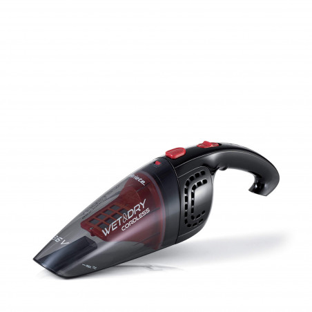 Aspirator de mână Ariete WET & DRY CORDLESS 2474/00, 400 ml, Baterie LI-Ion 1200 mAh/3.6V, Autonomie 12 min, Filtru lavabil, Negru/Negru