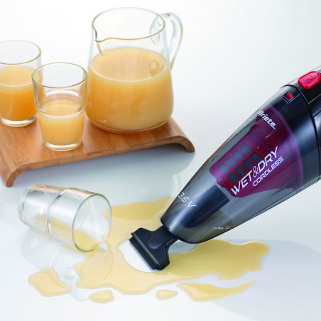 Aspirator de mână Ariete WET & DRY CORDLESS 2474/00, 400 ml, Baterie LI-Ion 1200 mAh/3.6V, Autonomie 12 min, Filtru lavabil, Negru/Negru