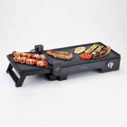 Gratar electric 3in1 Ariete MULTI GRILL 1916/10, 2400 W, 60x25 cm, Suprafata extensibila, Termostat, Negru