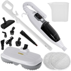 Mop cu aburi Adler AD 7052, 1300 W, 3 setari, 0.550 L, 2 capete rotative, 2 moduri de functionare, Incalzire rapida, Alb