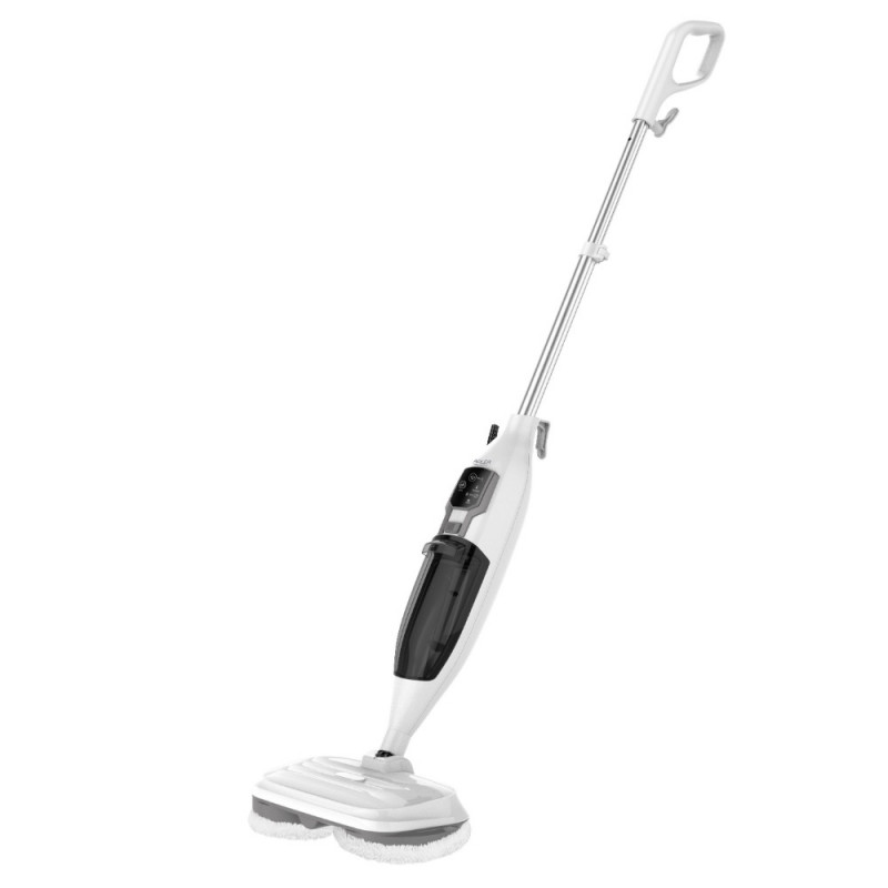 Mop cu aburi Adler AD 7052, 1300 W, 3 setari, 0.550 L, 2 capete rotative, 2 moduri de functionare, Incalzire rapida, Alb