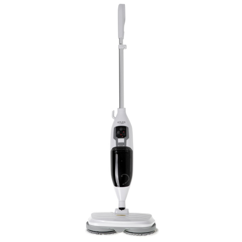Mop cu aburi Adler AD 7052, 1300 W, 3 setari, 0.550 L, 2 capete rotative, 2 moduri de functionare, Incalzire rapida, Alb