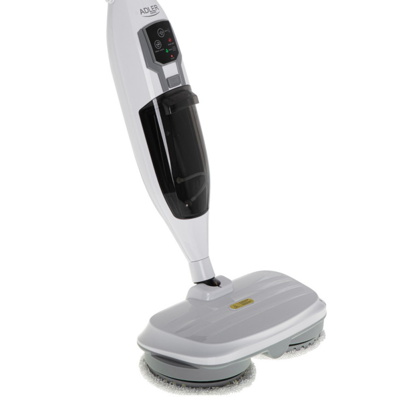 Mop cu aburi Adler AD 7052, 1300 W, 3 setari, 0.550 L, 2 capete rotative, 2 moduri de functionare, Incalzire rapida, Alb