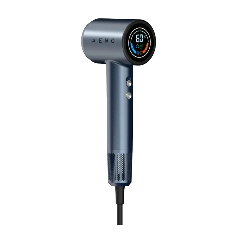 Uscător de păr AENO HD3 AHD0003, 1500W, Motor fără perii, 3 viteze, 5 niveluri, 68 dB, Afișaj LED, Albastru