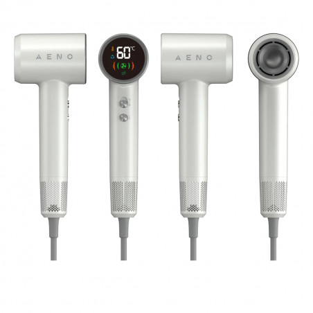 Uscător de păr AENO HD4 AHD0004, 1500W, motor fără perii, 3 viteze, 5 niveluri, 68 dB, afișaj LED, alb