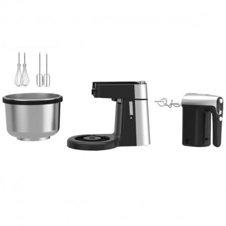 Mixer planetar Royalty Line cu bol RL-HM19015, 700W, 6 palete, 3 L, Turbo, 5 viteze, Negru/Inox