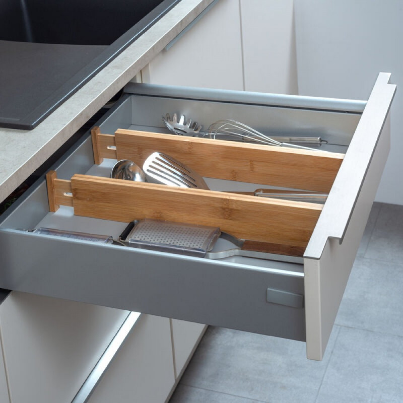 Separatoare pentru sertare KESPER 58072, Extensibile, Bambus, Maro