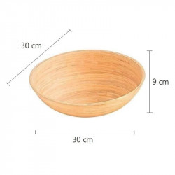 Bol pentru fructe Kesper 63030, 30 cm, Rotund, Bambus, Maro
