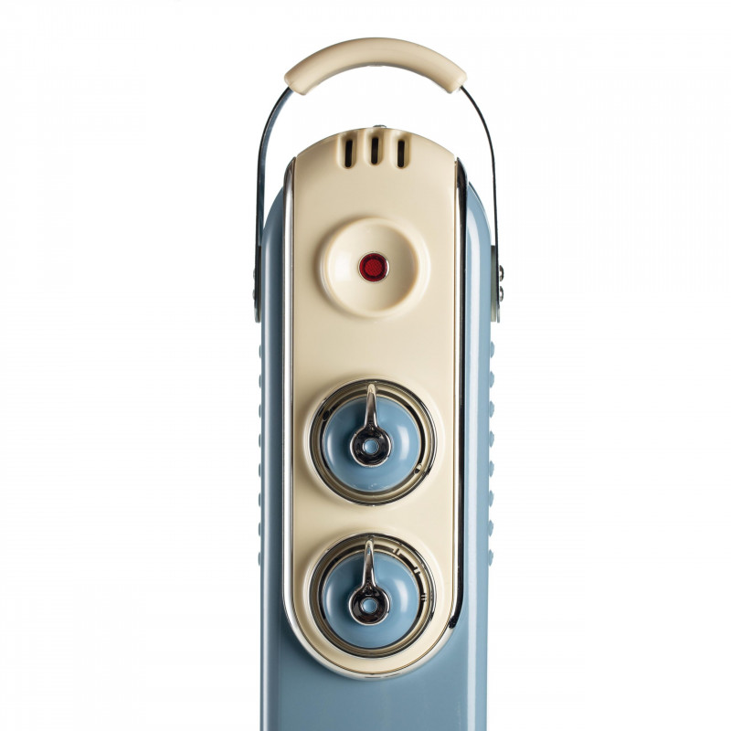 Calorifer electric cu ulei Ariete VINTAGE 0837/05, 1500W, 7 elemeti, 15 m², 3 trepte, Rotite pivotante 360°, Maner, Albastru