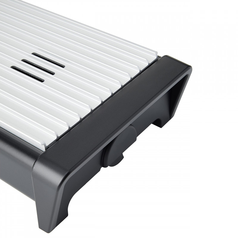 Tava servire la cald Brabantia 646996, 2 incalzitoare, Grill din aluminiu, Manere reci, Alb/Negru