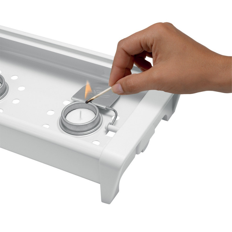 Tava servire la cald Brabantia 646996, 2 incalzitoare, Grill din aluminiu, Manere reci, Alb/Negru