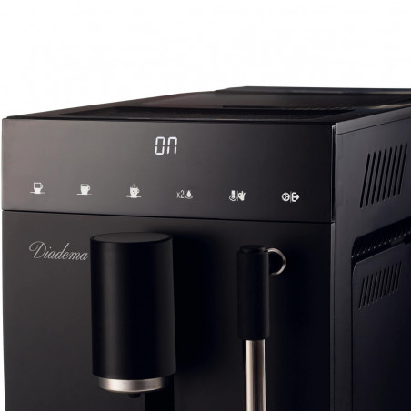 Espessor automat Ariete Diadema Automatica 1452/00, 1350W, 1,5 L, Rasnita incorporata, 19 bar, Afisaj tactil, Spumare lapte, Negru