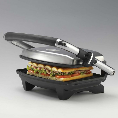 Aparat 3in1 Ariete TOAST & GRILL SLIM 1911/10, Toaster, Grill, Gratar, 1000W, 230C, Acoperire antiaderenta, Placa superioara reglabila, Inox