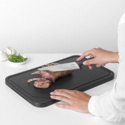 Cuțit de bucătar Brabantia Tasty+ 1001163, 20 cm, Oțel călit, Rezistent la zgârieturi și coroziune, Gri închis