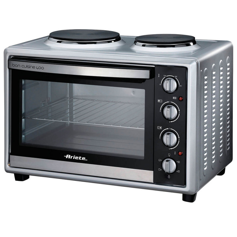 Cuptor electric cu 2 plite Ariete Bon Cuisine 995, 1500W, 40 L, Timer, 4 trepte de coacere, Inox